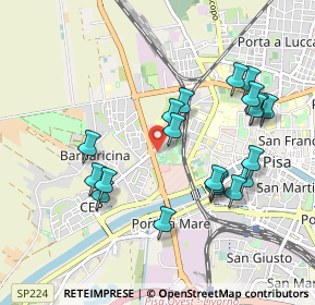 Mappa Via Fausto Sestini, 56122 Pisa PI, Italia (0.991)