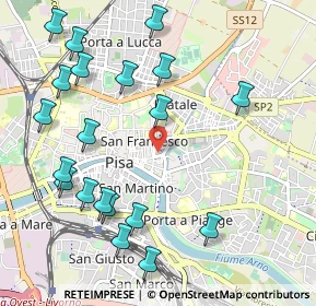 Mappa Via del Giardino, 56127 Pisa PI, Italia (1.2545)