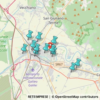 Mappa Via Ferruccio Giovannini 1 Loc. Carraia, 56017 San Giuliano Terme PI, Italia (2.9925)