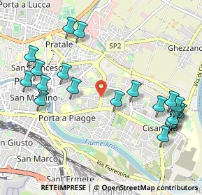 Mappa Via Pietro Nenni, 56124 Pisa PI, Italia (1.2555)