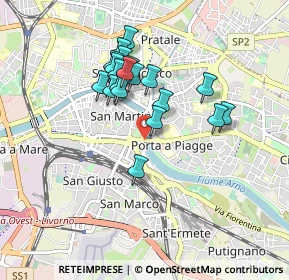 Mappa Ponte della Vittoria, 56121 Pisa PI, Italia (0.7705)