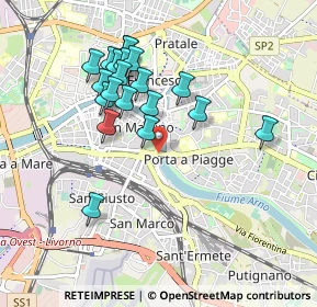 Mappa Ponte della Vittoria, 56121 Pisa PI, Italia (0.8905)