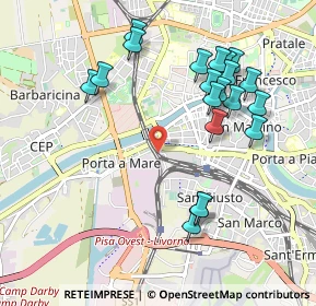 Mappa Via Quarantola, 56122 Pisa PI, Italia (1.0745)