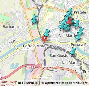 Mappa Via Quarantola, 56122 Pisa PI, Italia (1.1805)