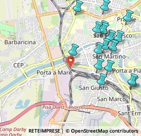 Mappa Via Quarantola, 56122 Pisa PI, Italia (1.27833)