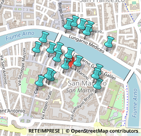 Mappa Via S. Martino, 56125 Pisa PI, Italia (0.1955)