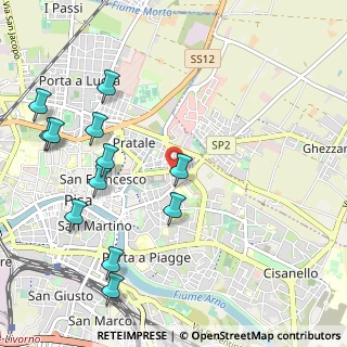 Mappa Via San Giovanni Bosco, 56127 Pisa PI, Italia (1.28667)