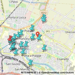 Mappa Via San Giovanni Bosco, 56127 Pisa PI, Italia (1.2505)