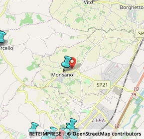 Mappa Via G. Saragat, 60030 Monsano AN, Italia (3.8825)