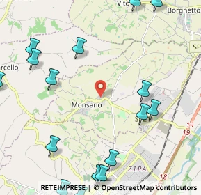 Mappa Via G. Saragat, 60030 Monsano AN, Italia (3.336)
