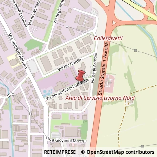 Mappa Via dei Soffiatori del Vetro, 22, 57121 Livorno, Livorno (Toscana)