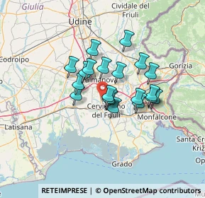 Mappa Via Palmanova, 33052 Cervignano del Friuli UD, Italia (9.5665)