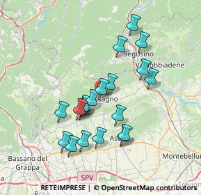 Mappa Via degli Impianti Sportivi, 31054 Possagno TV, Italia (6.444)