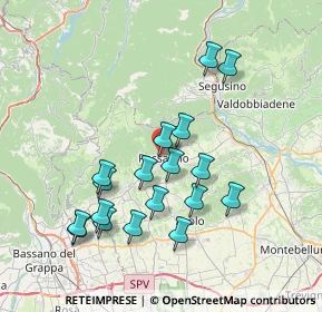 Mappa Via degli Impianti Sportivi, 31054 Possagno TV, Italia (7.14778)