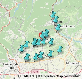 Mappa Via degli Impianti Sportivi, 31054 Possagno TV, Italia (6.19)