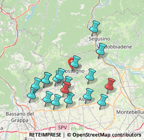 Mappa Via degli Impianti Sportivi, 31054 Possagno TV, Italia (7.22778)