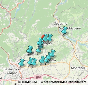 Mappa Via degli Impianti Sportivi, 31054 Possagno TV, Italia (6.26235)