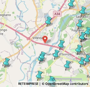 Mappa Via Isonzo, 34070 Villesse GO, Italia (3.007)