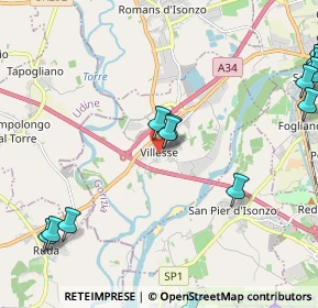 Mappa Via Madonna del Piano, 34070 Villesse GO, Italia (2.93929)