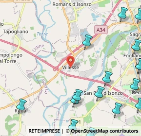 Mappa Via Madonna del Piano, 34070 Villesse GO, Italia (3.4465)