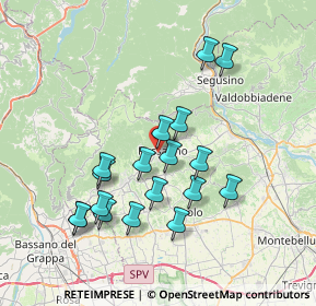 Mappa Via Antonio Canova, 31054 Possagno TV, Italia (6.92222)