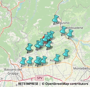 Mappa Via Antonio Canova, 31054 Possagno TV, Italia (5.763)