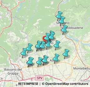 Mappa Via Antonio Canova, 31054 Possagno TV, Italia (6.0005)
