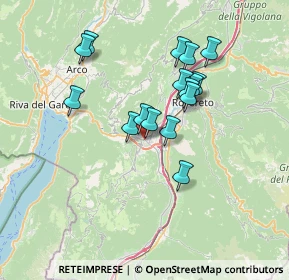 Mappa Via Giuseppe Battisti, 38065 Mori TN, Italia (5.9975)