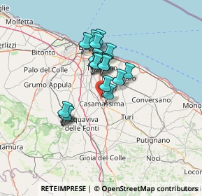 Mappa SS 100 Km 17.500, 70010 Casamassima BA, Italia (10.3805)