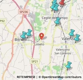 Mappa Traversa II a Strada Provinciale Ceglie Loseto, 70129 Bari BA, Italia (3.09545)