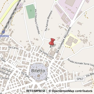 Mappa Via Giuseppe Degennaro, 28, 70020 Bitetto, Bari (Puglia)
