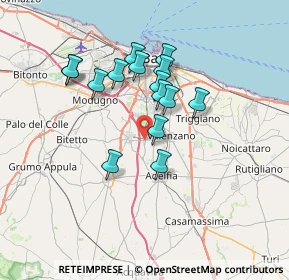 Mappa Via Valenzano, 70129 Bari BA, Italia (6.31867)