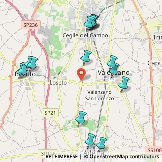 Mappa Strada Provinciale Ceglie del Campo-Adelfia, 70100 Bari BA, Italia (2.80688)
