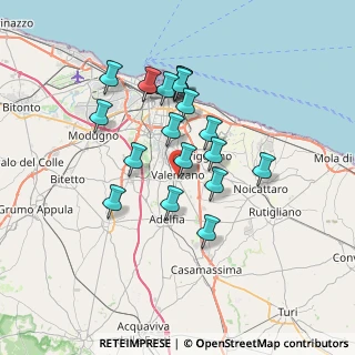 Mappa 70010 Valenzano BA, Italia (6.43333)