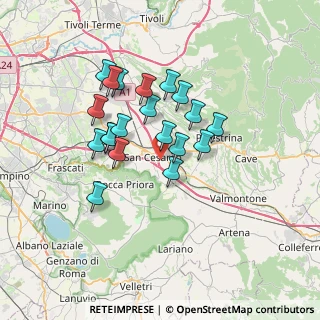 Mappa Via di Colle Noletto, 00030 San Cesareo RM, Italia (6.1215)