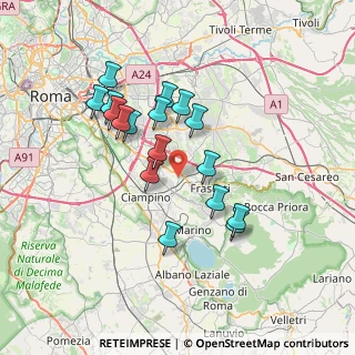 Mappa Via della Cavona, 00044 Frascati RM, Italia (6.71882)