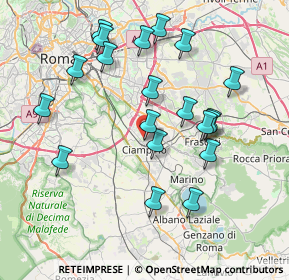 Mappa Via Giuseppe Saragat, 00043 Ciampino RM, Italia (8.1745)