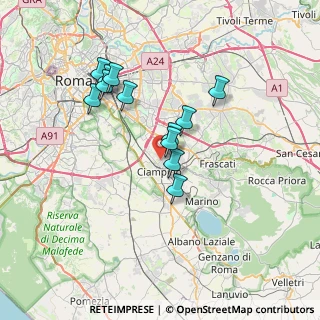 Mappa Via delle Vigne di Morena, 00118 Roma RM, Italia (6.4625)