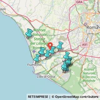 Mappa Via Mombarcaro, 00054 Fiumicino RM, Italia (7.07533)