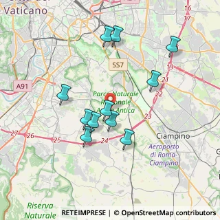 Mappa Via di Torricola Vecchia, 00178 Roma RM, Italia (3.66909)