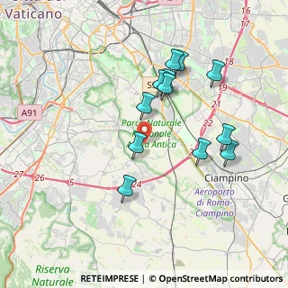 Mappa Via di Torricola Vecchia, 00178 Roma RM, Italia (3.68833)