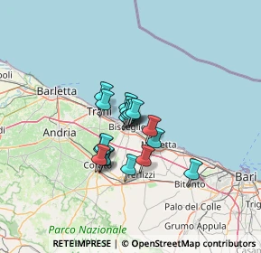 Mappa Via Vittorio Bachelet, 76011 Bisceglie BT, Italia (8.74333)