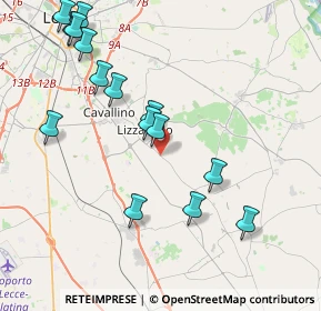 Mappa Via Provinciale per castri, 73023 Lizzanello LE, Italia (4.82267)