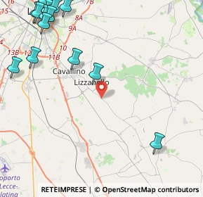 Mappa Via Provinciale per castri, 73023 Lizzanello LE, Italia (7.16438)