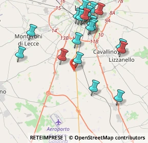 Mappa Via Cozzi palude, 73016 San Cesario di Lecce LE, Italia (4.918)