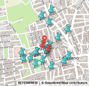 Mappa Via Piemonte, 73045 Leverano LE, Italia (0.2435)