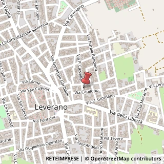 Mappa Via Cazzella Pompilio, 23, 73045 Leverano, Lecce (Puglia)
