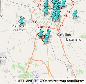 Mappa Via Pozzelle, 73016 San Cesario di Lecce LE, Italia (5.3935)