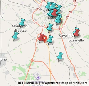Mappa Via Pozzelle, 73016 San Cesario di Lecce LE, Italia (4.568)