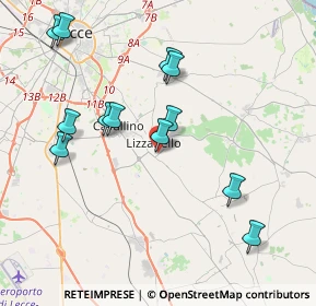 Mappa Via Ofanto &, 73023 Lizzanello LE, Italia (4.355)